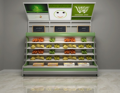  现代水果店展示架3d模型 