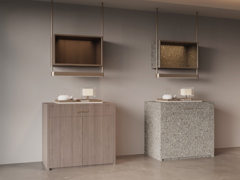 现代意式餐边柜 边柜 置物柜su模型