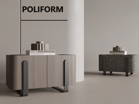 现代意式床头柜su模型