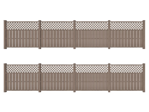 现代小院围栏栅栏su模型
