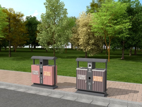  垃圾箱 垃圾桶 公共设施 垃圾分类 垃圾回收3d模型 