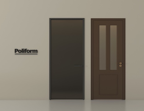 现代单开门 平开门 卧室门 卫生间门su模型