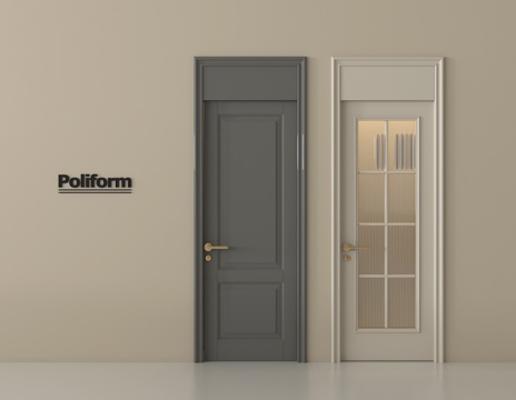 法式单开门 平开门  卧室门 厨卫门 木门 玻璃门su模型