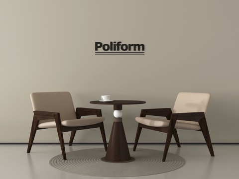 新中式休闲桌椅 接待桌椅 洽谈桌椅 咖啡桌椅su模型