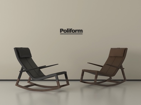 中古风躺椅 休闲躺椅 皮椅su模型