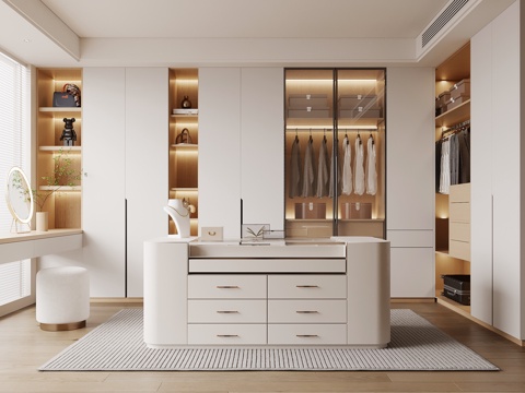 现代衣帽间su模型