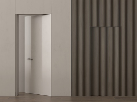 现代隐形门 单开门 卧室门 木门su模型