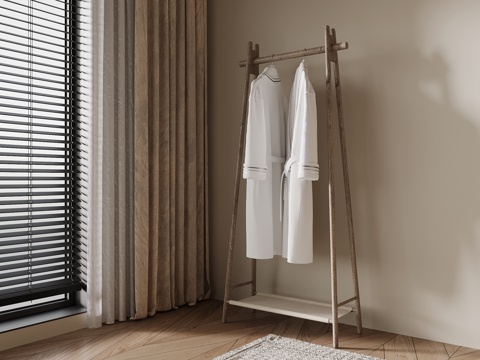 侘寂风衣架su模型