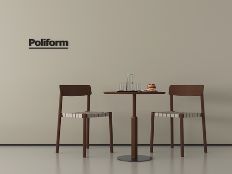 中古风休闲桌椅 接待桌椅 洽谈桌椅 咖啡桌椅su模型