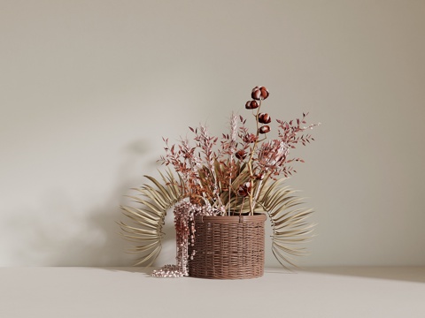 现代花瓶 插花花艺su模型