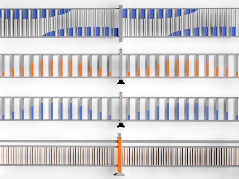 现代道路护栏 道路栏杆 交通设施 道路围栏su模型