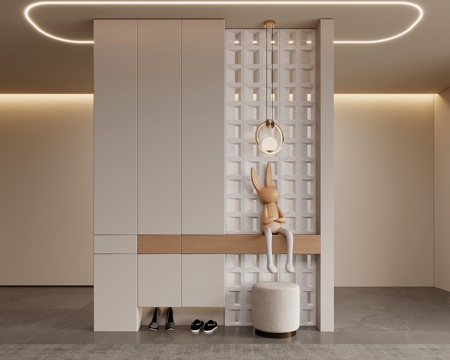 现代简约鞋柜 入户鞋柜su模型