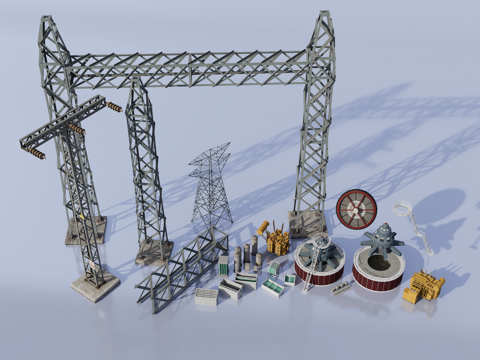  输送电设备3d模型 