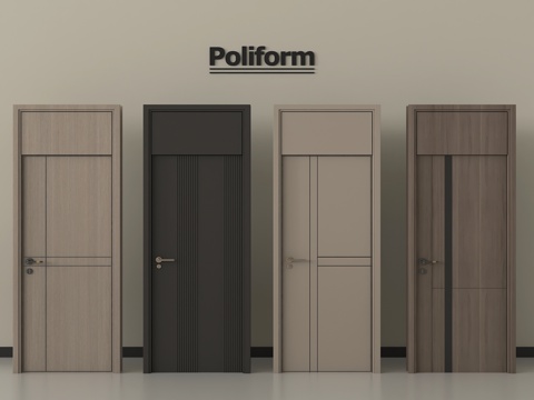 现代单开门 平开门 卧室门 木门 通顶门su模型