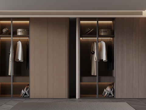 意式衣柜 通顶衣柜su模型