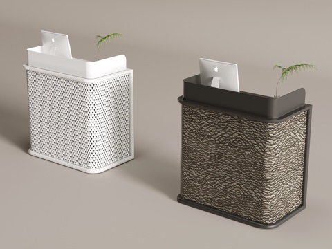 现代轻奢服务台 接待台su模型