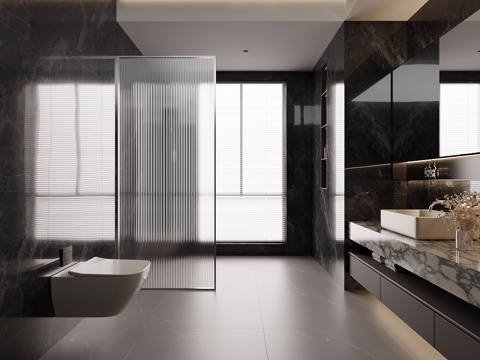 现代意式卫生间su模型