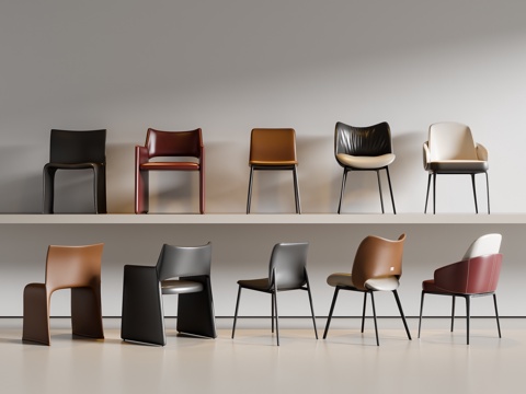 现代意式餐椅 单椅su模型