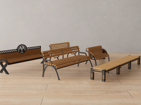 公共长椅su模型