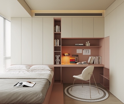 现代榻榻米卧室su模型