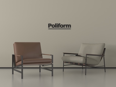 现代意式单椅 沙发椅 皮椅 休闲椅su模型