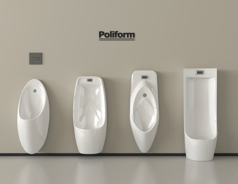  现代小便池 小便斗 小便器su模型 