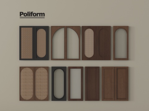 侘寂其他门 柜门 鞋柜柜门 衣柜柜门 藤编柜门su模型