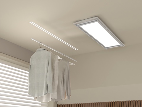 现代晾衣架 隐形晾衣架 升降晾衣架  电动晾衣架su模型