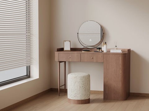 中古风梳妆台 化妆台su模型