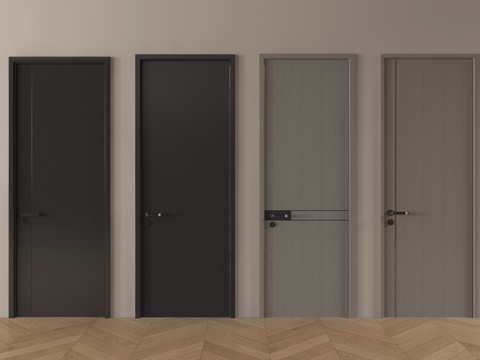 现代单开门 平开门  卧室门 木门su模型