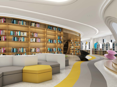 流动幼儿图书馆书店平面方案cad施工图