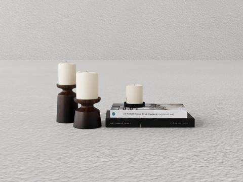 书本烛台su模型