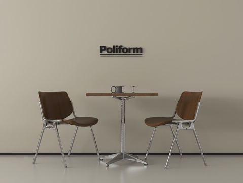 中古风休闲桌椅 接待桌椅 洽谈桌椅 咖啡桌椅su模型