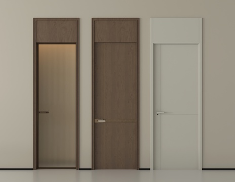 现代单开门 卧室门 厨卫门 平开门 木门 玻璃门su模型