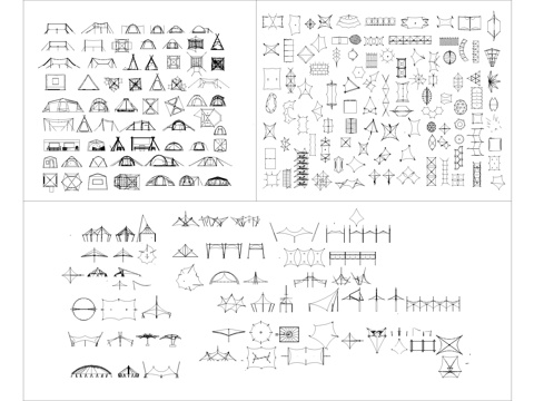 超全露营帐篷CAD图库cad施工图