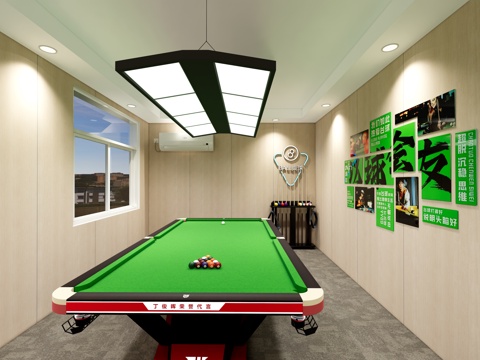 台球室 桌球室su模型
