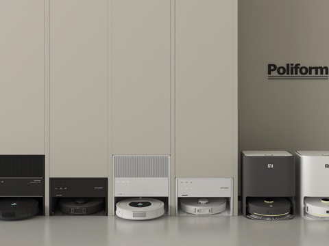 现代扫地机器人 扫拖一体机su模型