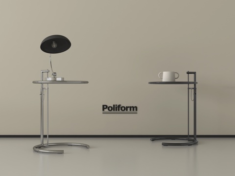 现代边几 金属边几 台灯su模型