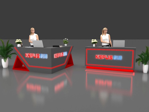  接待台 前台 会展接待台 前台招待3d模型 