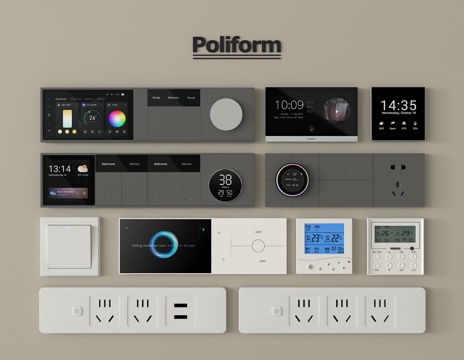 现代开关插座 智能面板 控制面板su模型