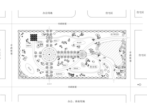 儿童活动广场节点图cad施工图