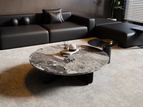 现代意式茶几 子母茶几su模型