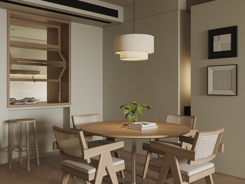 现代家居餐厅su模型