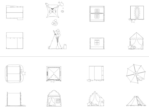 户外露营帐篷CAD图库cad施工图