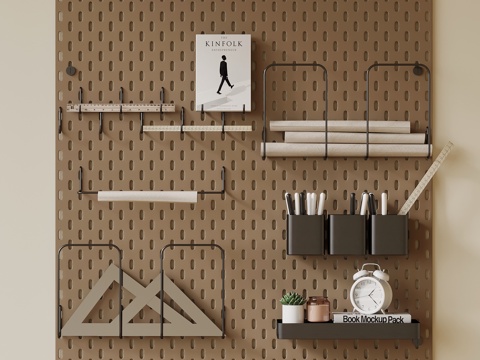 现代墙饰 洞洞板su模型