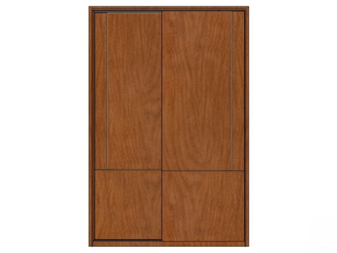 新中式衣柜 储物柜 实木衣柜 衣柜 全屋定制 移门衣柜su模型