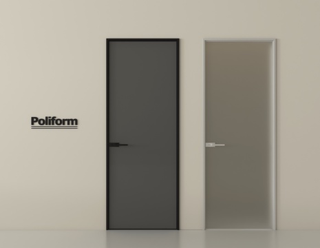 现代单开门 平开门 玻璃平开门 灰油砂玻璃门 厨卫门su模型