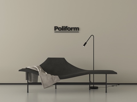 现在休闲椅 贵妃椅 落地灯su模型