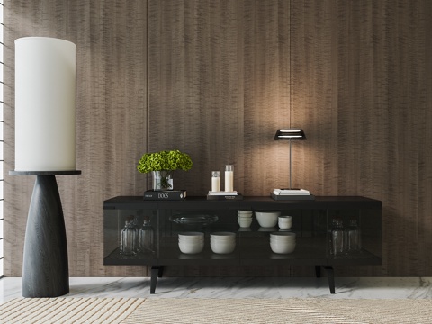 现代意式餐边柜su模型