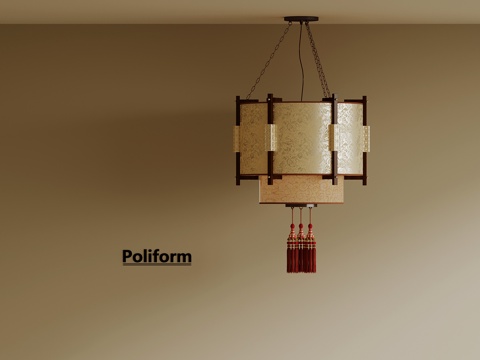 新中式吊灯su模型